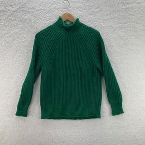 J Crew Sweater Mens Small Green Roll Neck Outdoor Fisherman Chunky Gorpcore
